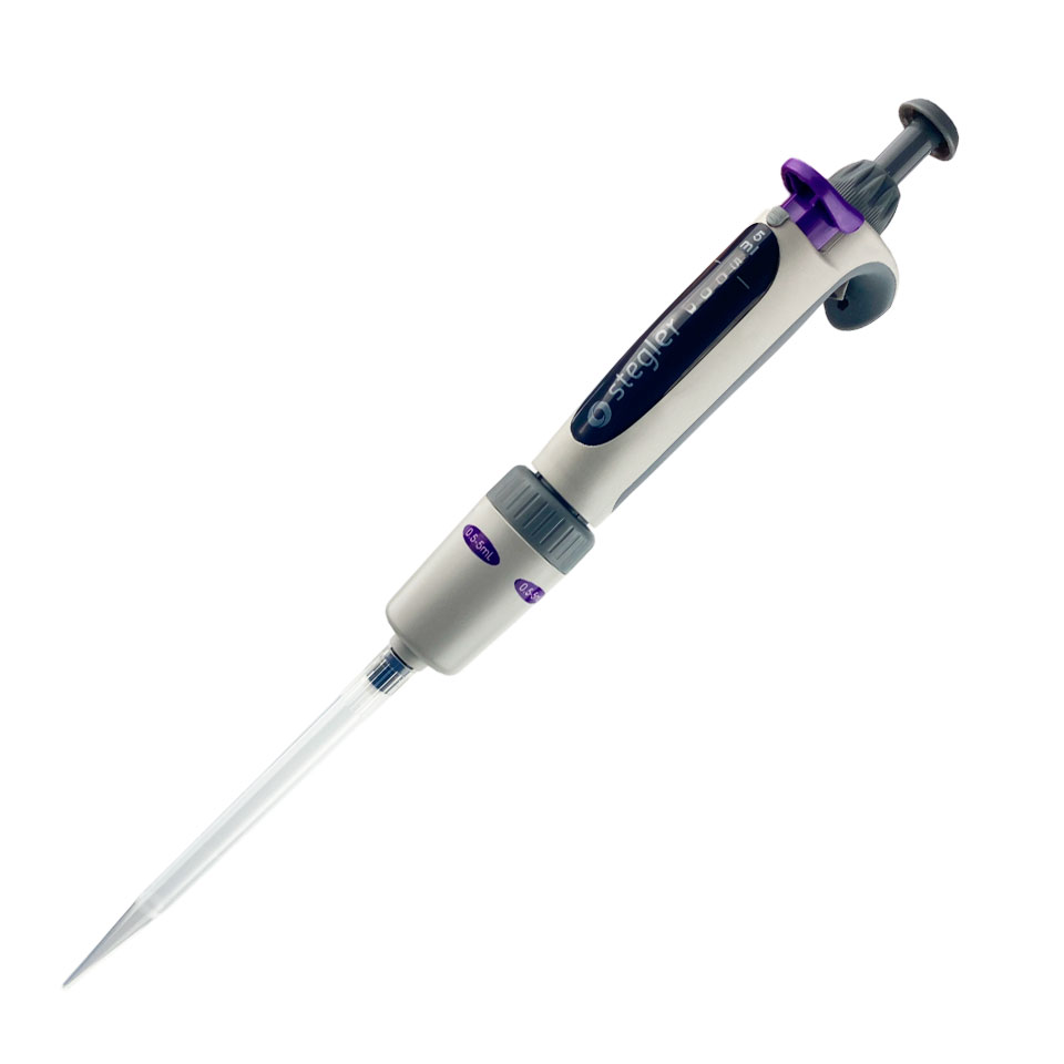 Single-channel variable volume dispenser Stegler SV-1-500-5000 (500-5000 µl, partially autoclavable)