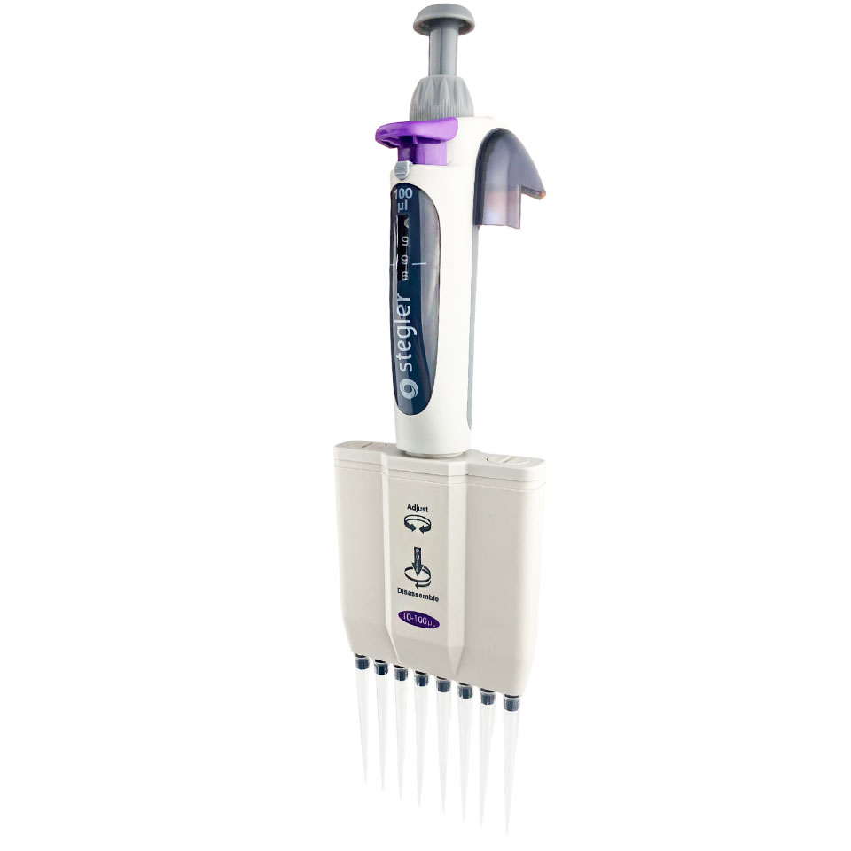 Eight-channel variable volume dispenser Stegler MVA-8-10-100 (8 channels, 10-100 µl, fully autoclavable)