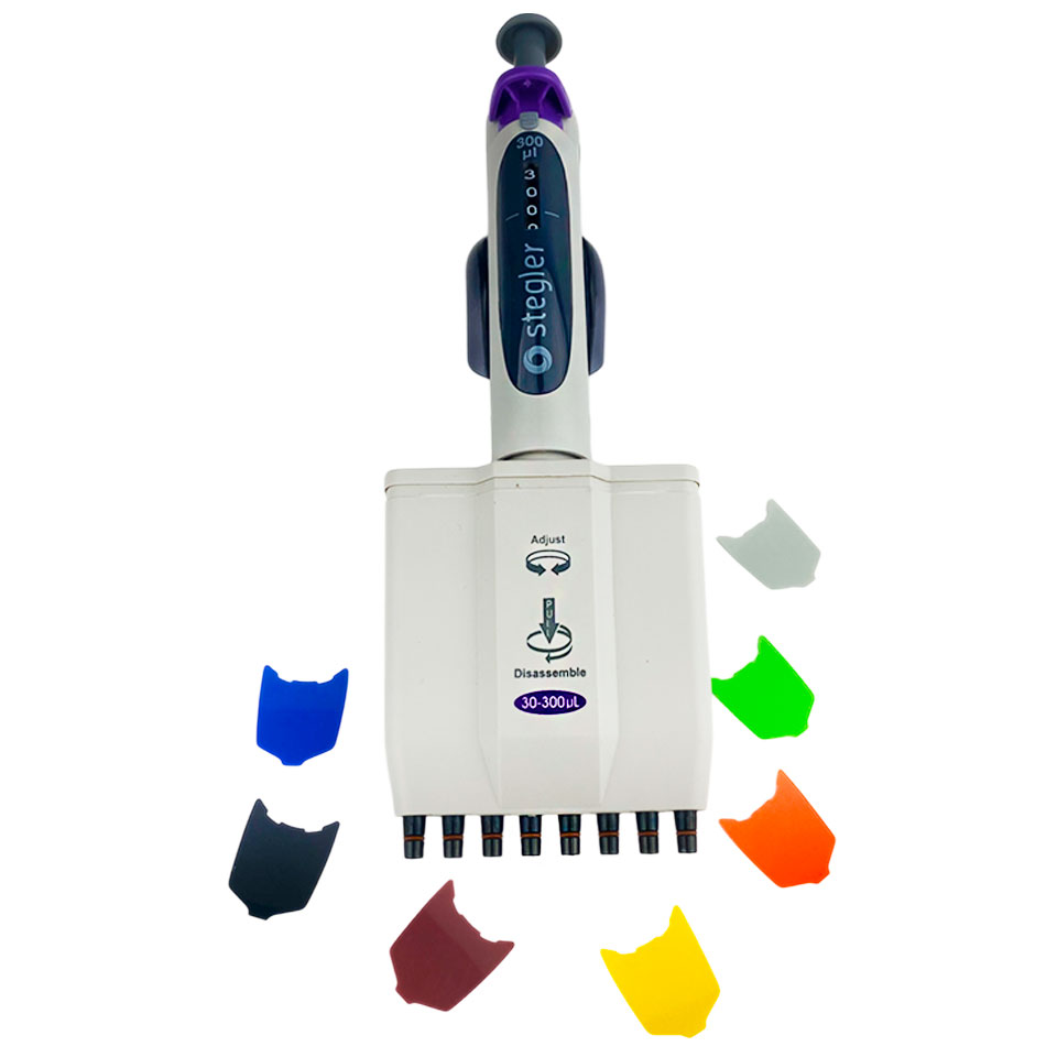 Eight-channel variable volume dispenser Stegler MVA-8-30-300 (8 channels, 30-300 µl, fully autoclavable)