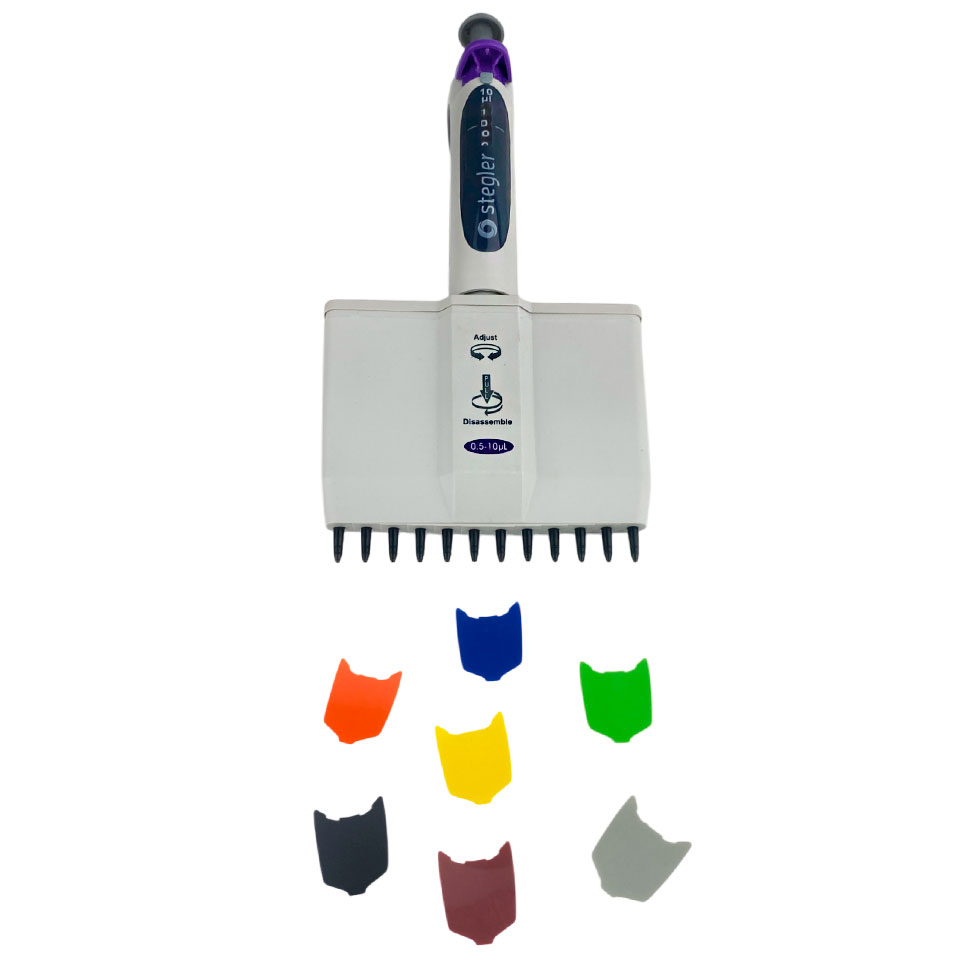 Twelve-channel variable volume dispenser Stegler MVA-12-0.5-10 (12 channels, 0.5-10 µl, fully autoclavable)