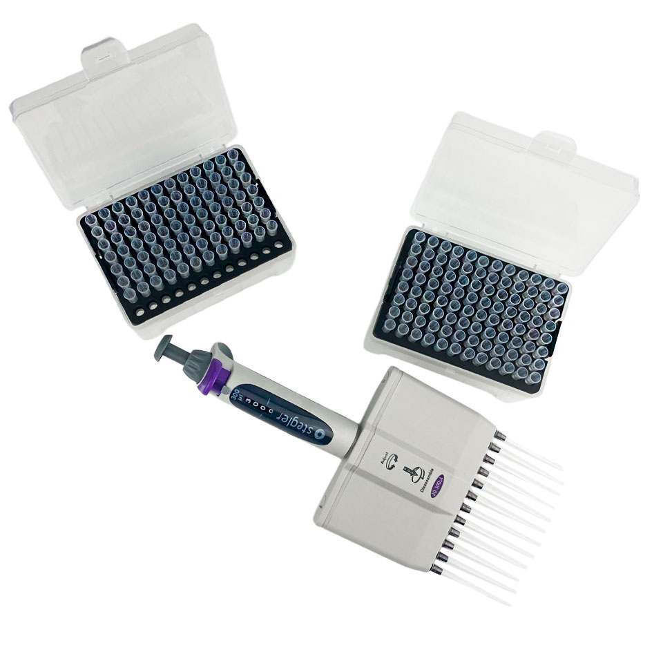 Twelve-channel variable volume dispenser Stegler MVA-12-30-300 (12 channels, 30-300 µl, fully autoclavable)