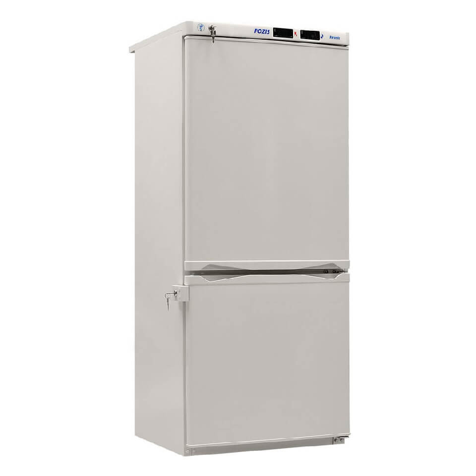 Laboratory combined refrigerator HL-250 POZIS for storing drugs and vaccines (cold: 170 l, +2…+15 °C, frost: 80 l, -10…-25 °C)