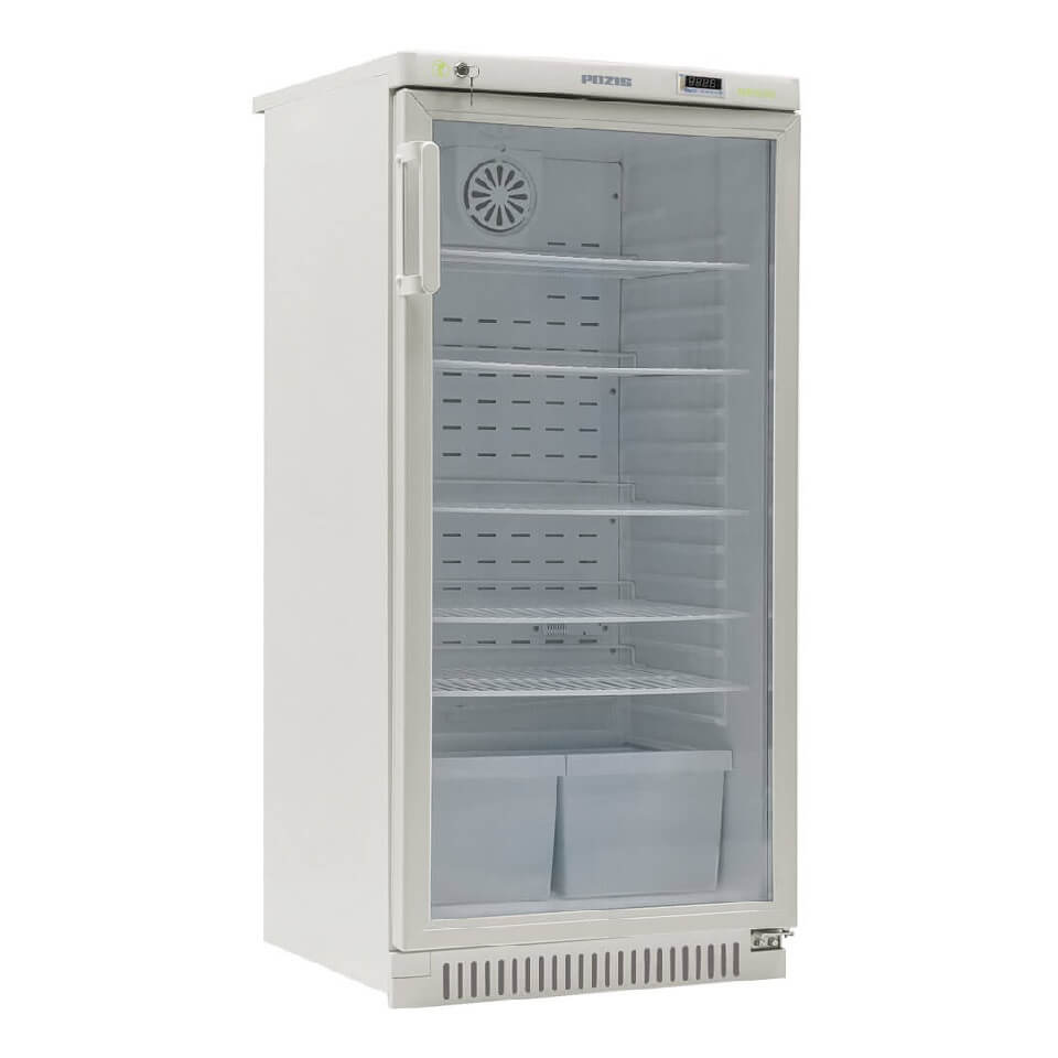 Refrigerator HF-250-5 POZIS pharmaceutical for storing drugs and vaccines (250 l, +2…+15 °C, door - glass block, control unit BU-M01)