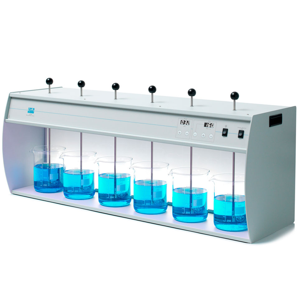 Flocculator VELP JLT6 (6-seater, 10...300 rpm, synchronous mixing)