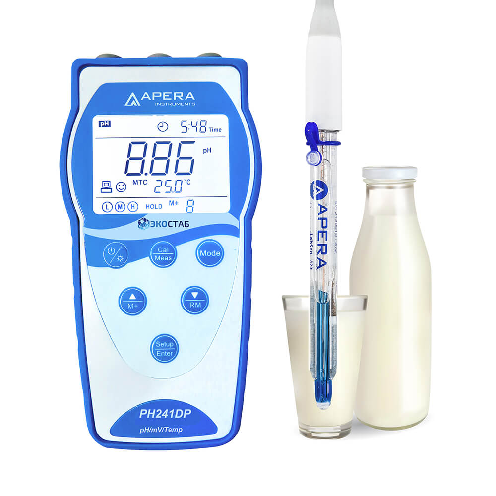 Portable pH meter ECOSTAB PH241DP for milk