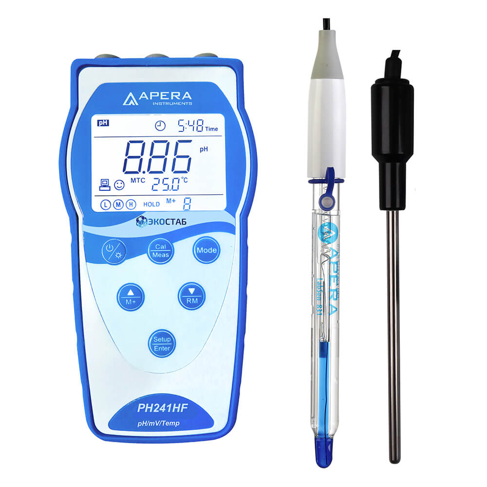 Portable pH meter ECOSTAB PH241HF for concentrated acids