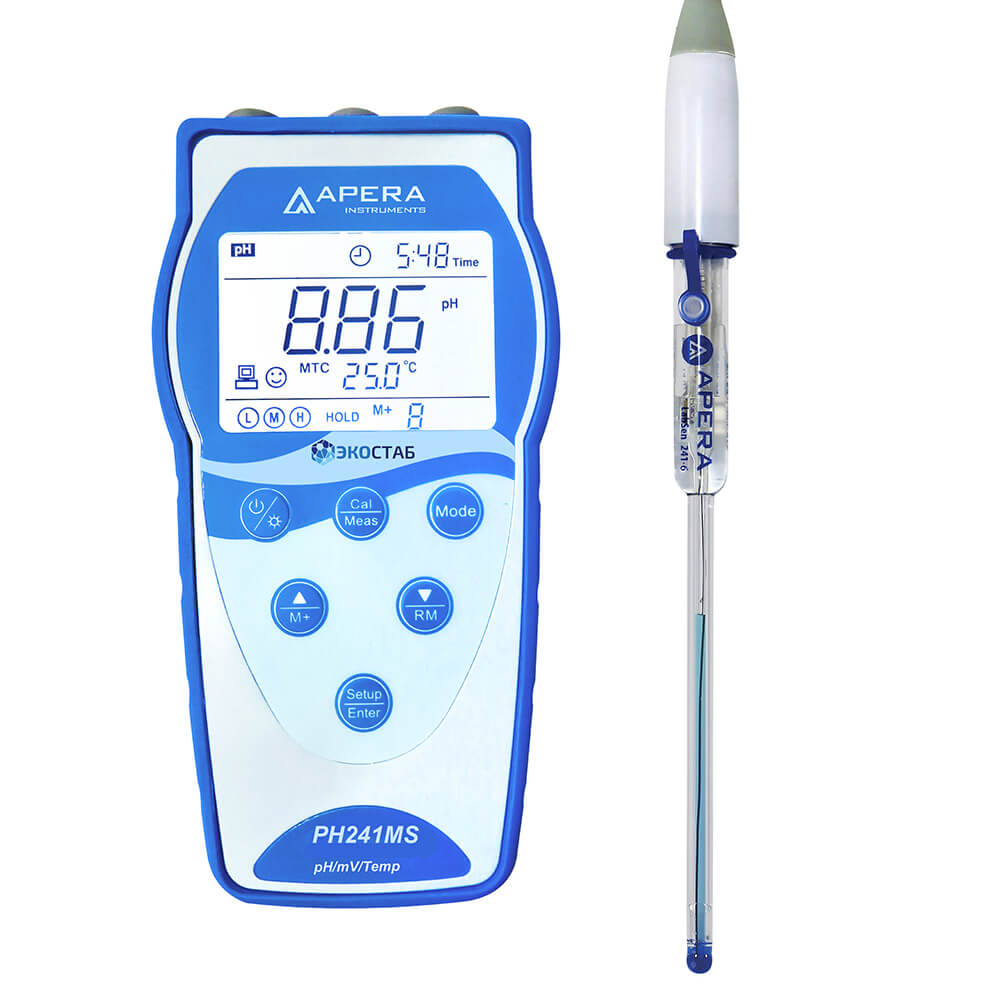 Portable pH meter ECOSTAB PH241MS for small samples