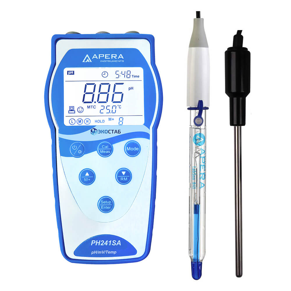 Portable pH meter ECOSTAB PH241SA for highly alkaline solutions