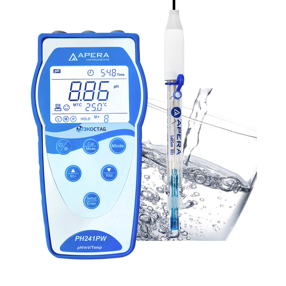 Portable pH meter ECOSTAB PH241PW for clean water