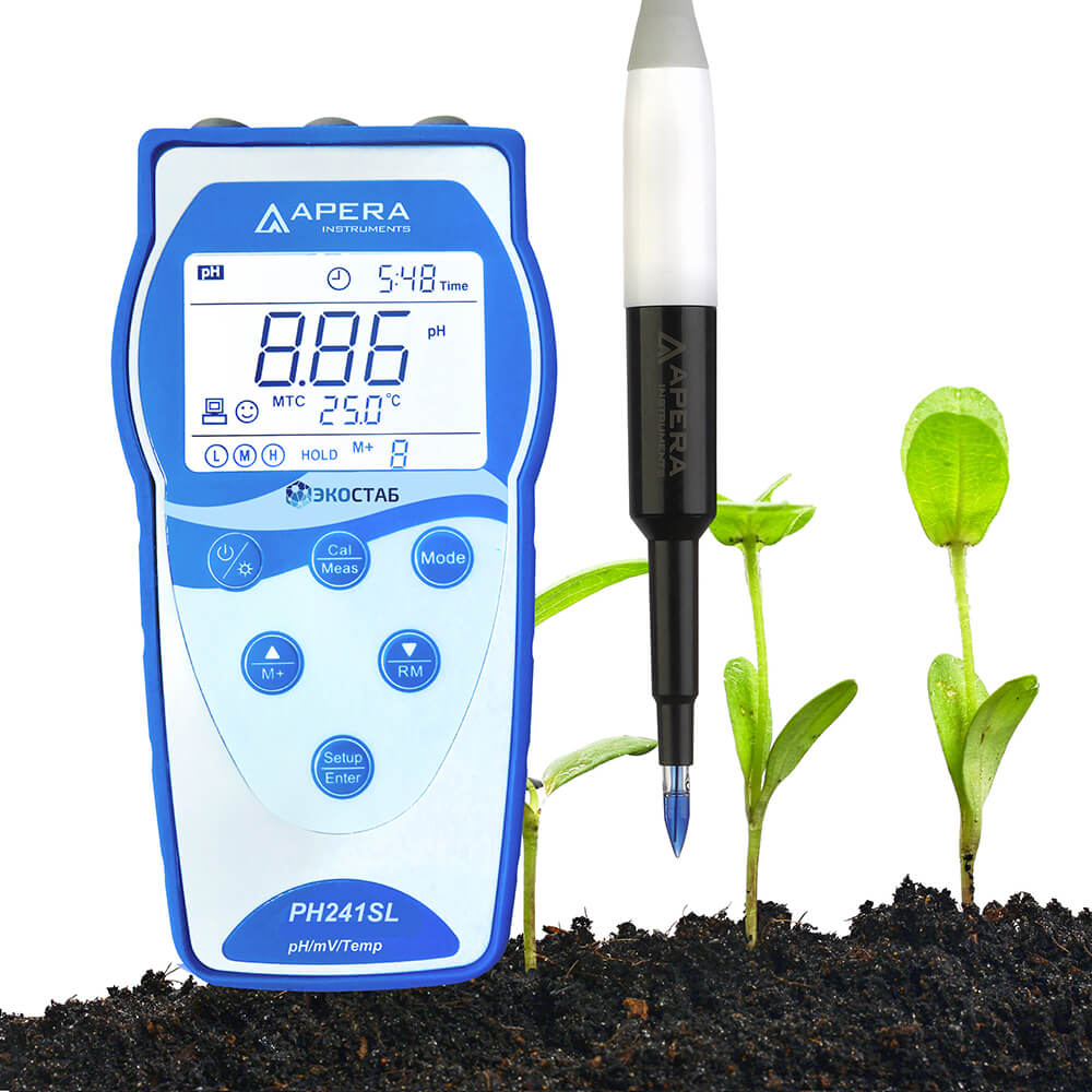 Portable pH meter ECOSTAB PH241SL for soil