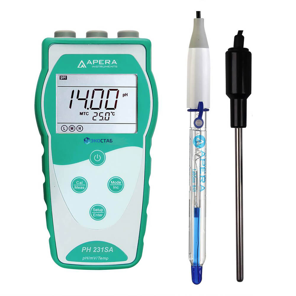 Portable pH meter ECOSTAB PH231SA for highly alkaline solutions