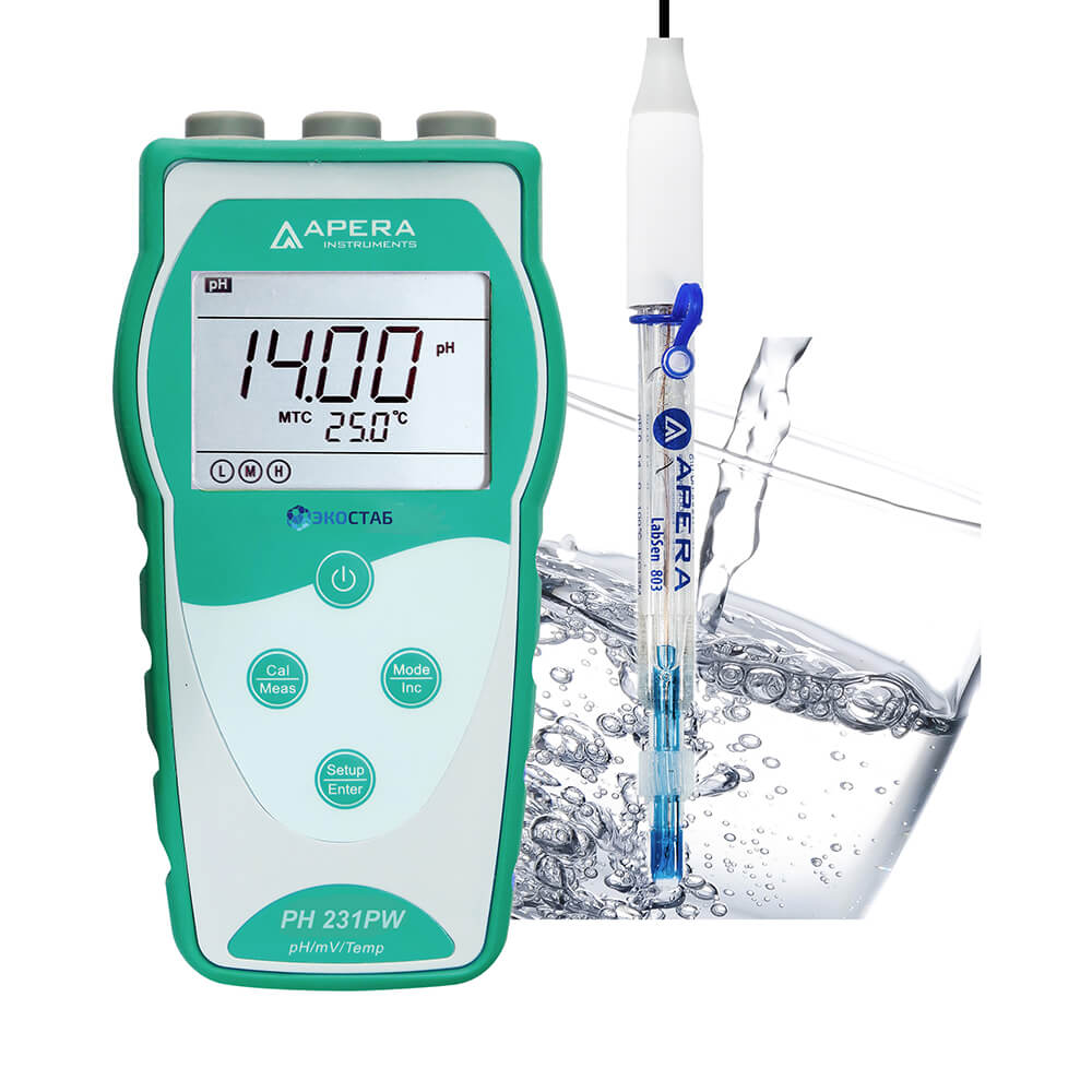 Portable pH meter ECOSTAB PH231PW for clean water