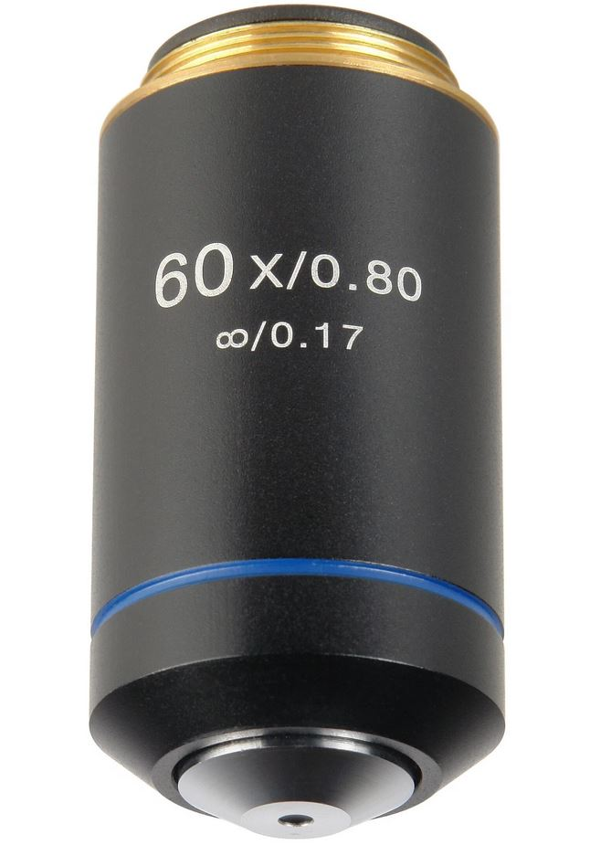 Achromat lens 60x / 0.8 ∞ / 0.17 for Biomed