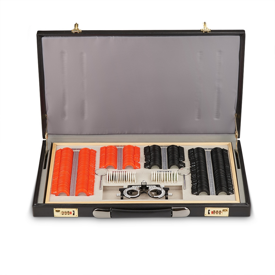 Set of trial spectacle lenses with ARMED-4 frame for 266 lenses