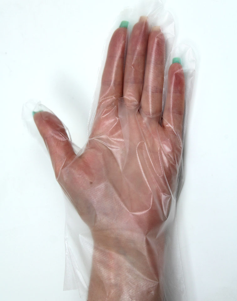 Disposable gloves 100 pcs per pack. (TPE, transparent, size M)