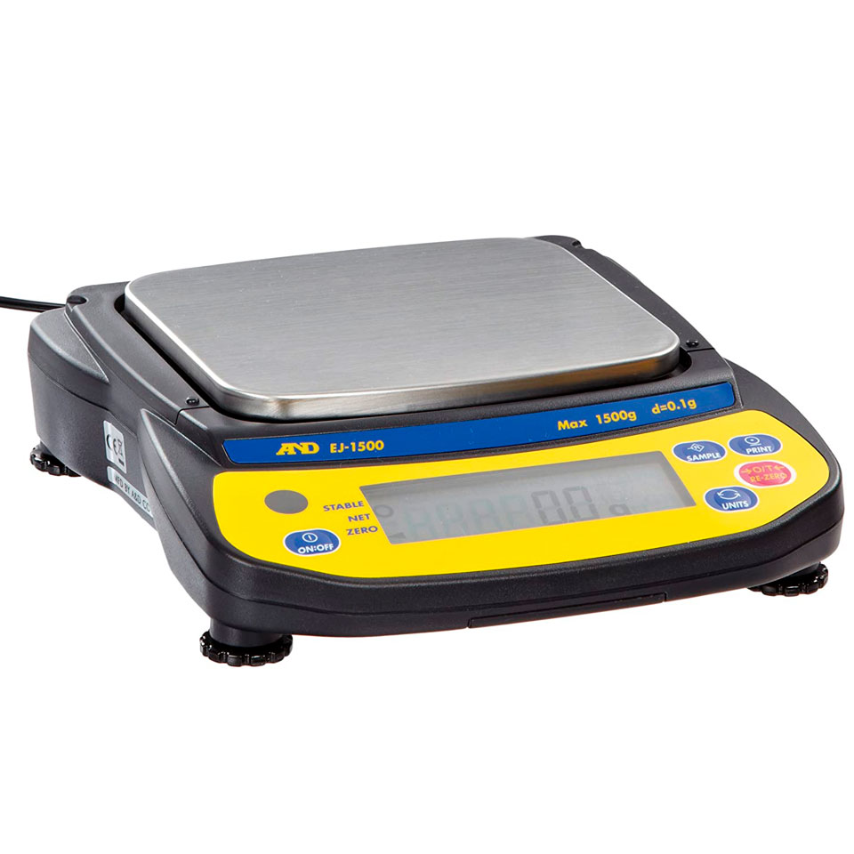 Laboratory scales AND EJ-1500 (1500 g, 0.1 g, external calibration)