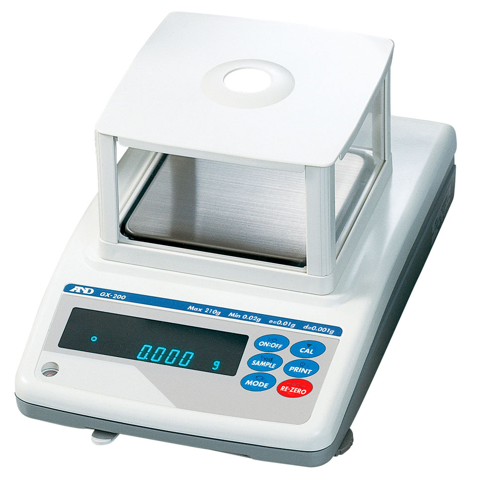 Laboratory scales AND GX-200 (210 g, 0.001 g, internal calibration)