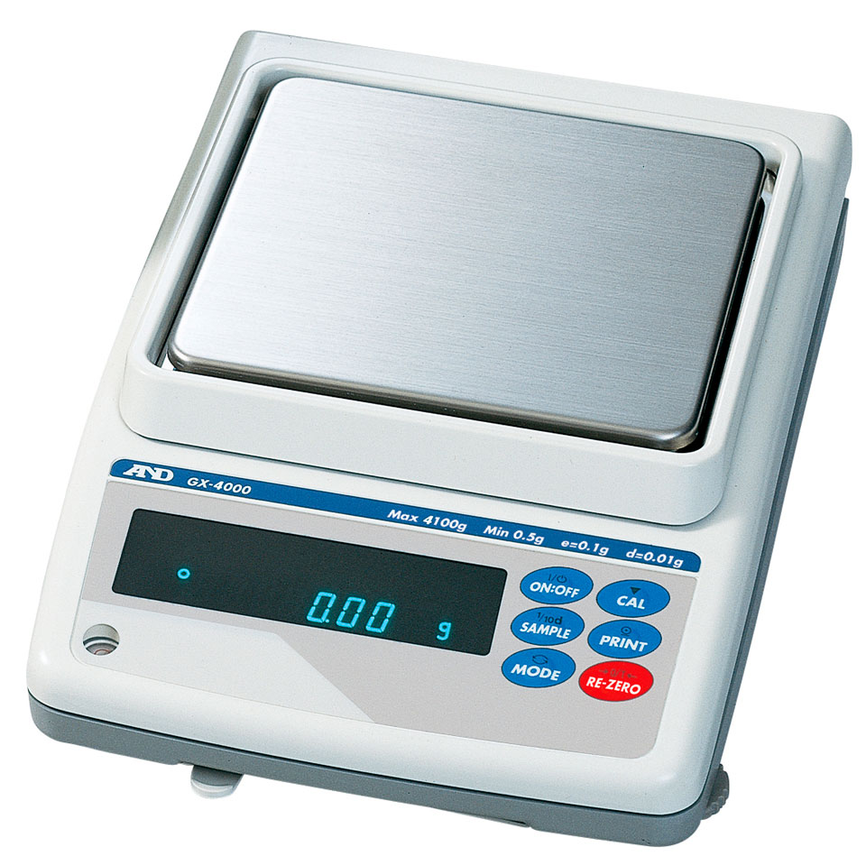 Laboratory scales AND GX-4000 (4100 g, 0.01 g, internal calibration)