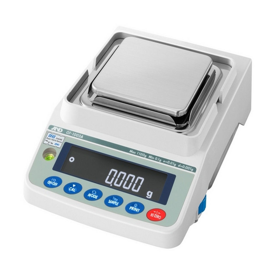 Laboratory scales AND GF-1202A (1220 g, 0.01 g, external calibration)