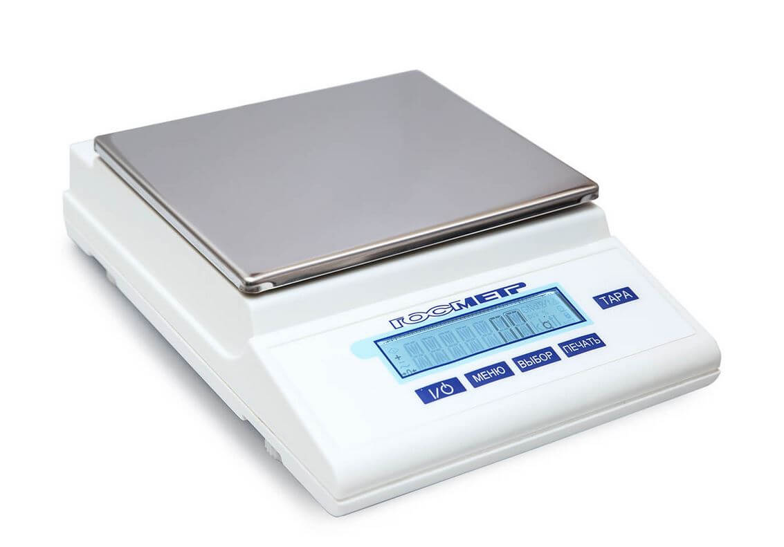 Technical laboratory scales Gosmetr VLTE-6100T (6100 g, 1 g, external calibration)
