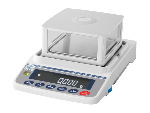 Laboratory scales AND GX-403A (420 g, 0.001 g, internal calibration)
