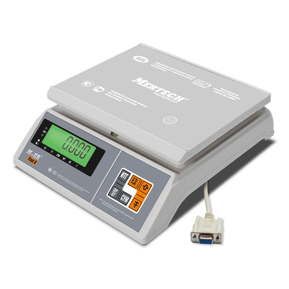 Portion scales Mertech M-ER 326 AFU-3.01 Post II LCD RS-232 (3 kg, 0.1 g, external calibration), 3096