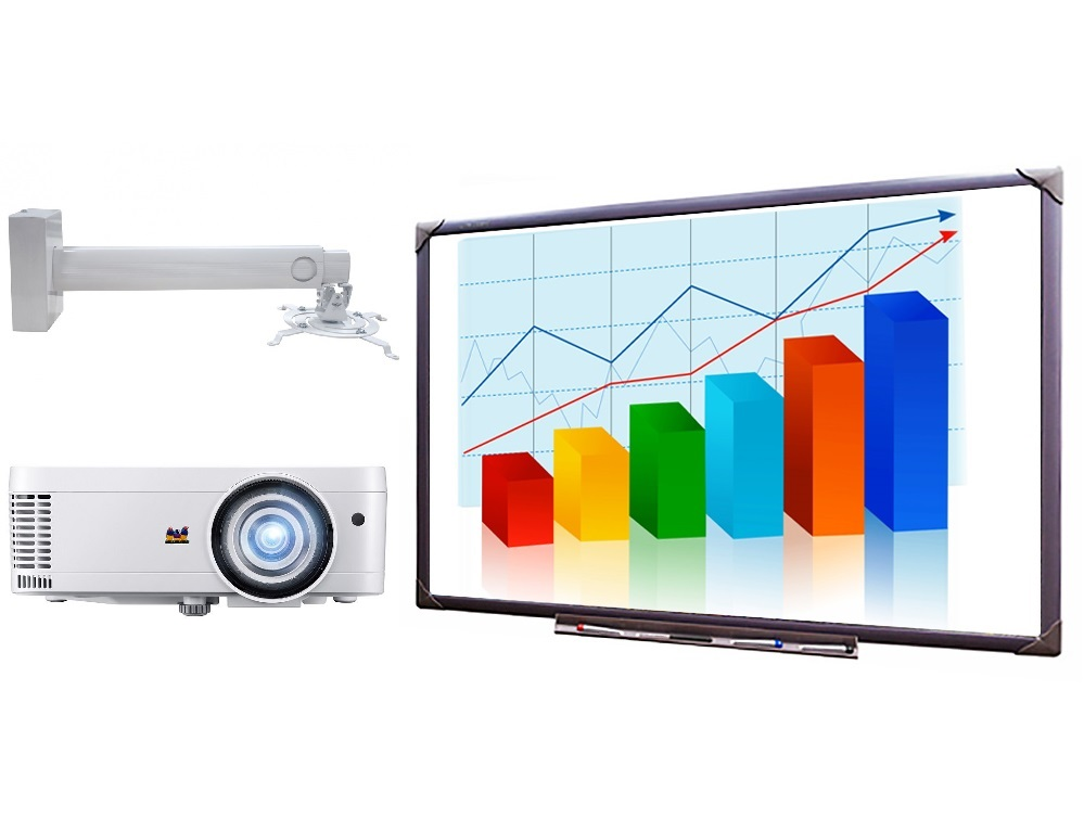 Интерактивный комплект EliteBoard WR-83A24C с проектором ViewSonic PS501X и креплением Stoiko MS-750 B-S