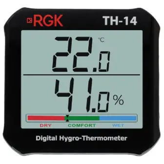 Thermohygrometer RGK TH-14 (0…+50 °C, 10…95%, with verification), art. 776202