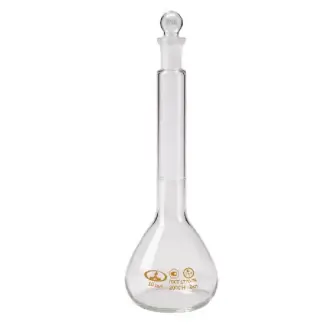 Volumetric flask (version 2) with one mark and ground stopper, class 2