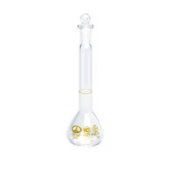 Volumetric flask (version 2) with one mark and ground stopper, class 1