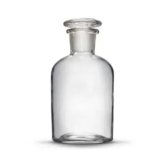 Bottle with Stegler ground stopper for reagents made of light glass with a narrow neck