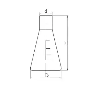 Conical flask KN-2 with graduations, TS, without grinding