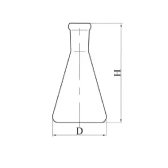 Conical flask KN-1 with graduations, TS, with ground section