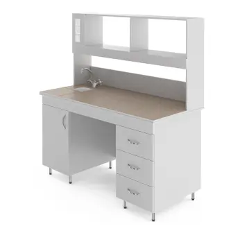 Chemical laboratory table with a table top made of porcelain tiles NV-1500 PKH