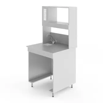 Chemical laboratory table with a tabletop made of chemical-resistant plastic NV-800 PSPH