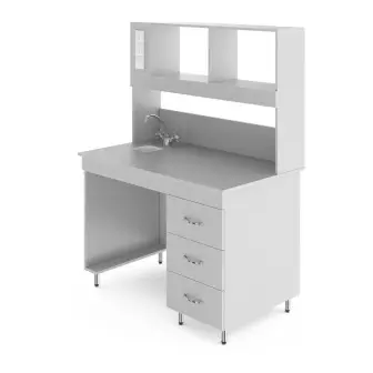 Chemical laboratory table with a tabletop made of chemical-resistant plastic NV-1200 PSPH