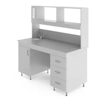 Chemical laboratory table with a tabletop made of chemical-resistant plastic NV-1500 PSPH