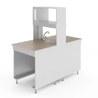 Chemical island table with a countertop made of porcelain tiles NV-800 OKH