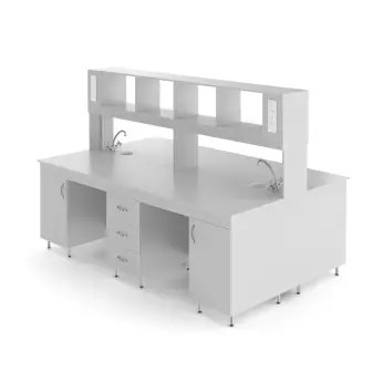 Chemical island table with laminated chipboard top NV-2400 OLKH