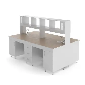 Chemical island table with porcelain tile top NV-2400 OKH