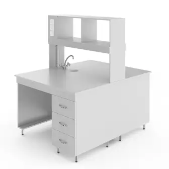 Chemical island table with laminated chipboard top NV-1200 OLKH