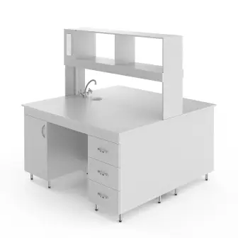 Chemical island table with laminated chipboard top NV-1500 OLKH