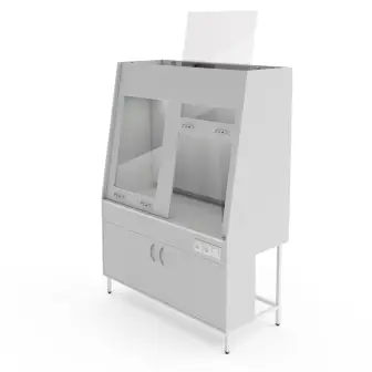Double-frame fume hood with a tabletop made of chemical-resistant plastic NV-1500 ShVd-SPB