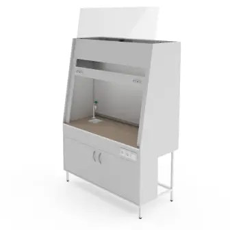 Fume hood with a countertop made of porcelain tiles and plumbing fixtures Teolab ShV-1500 KG-S