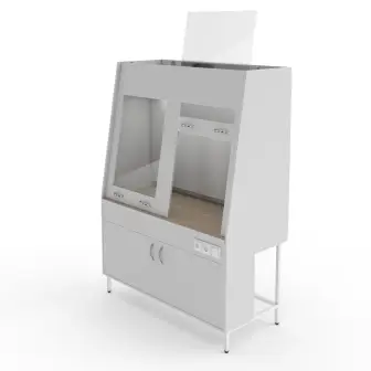 Double-frame fume hood with ceramic worktop. tiles Teolab ShVd-1500 KG