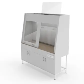 Double-frame fume hood with a countertop made of porcelain tiles Teolab ShVd-1800 KG
