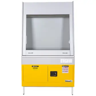 Fume hood with a compartment for storing flammable liquids and a countertop made of porcelain stoneware Teolab ShV-LVZh-1100 KG