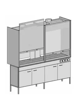 Exhaust cabinet ShV-203 triplex (1945*740*2100)