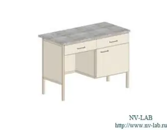 Desk S-161 (1200*610*750) 1 shelf, 1 door, 2 drawers