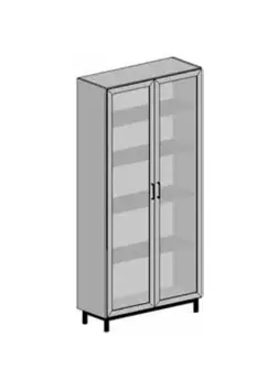 Cabinet for laboratory glassware TSH-202 (830*520*1800), glass doors